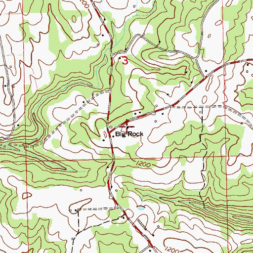 Topographic Map of Big Rock Church, AL
