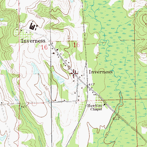 Topographic Map of Inverness Baptist Church, AL