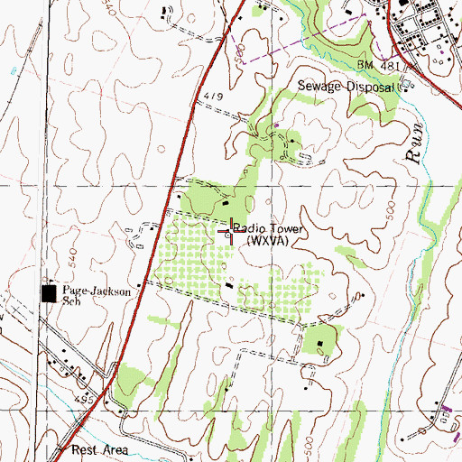 Topographic Map of WXVA-AM (Charles Town) (historical), WV