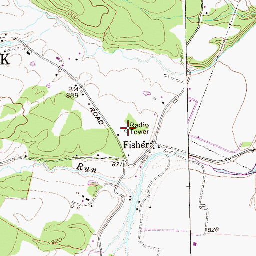 Topographic Map of WELD-AM (Fisher), WV