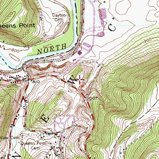 Topographic Map of WKLP-AM (Keyser), WV