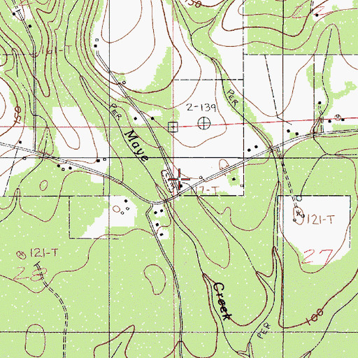 Topographic Map of May Creek United Methodist Church, AL