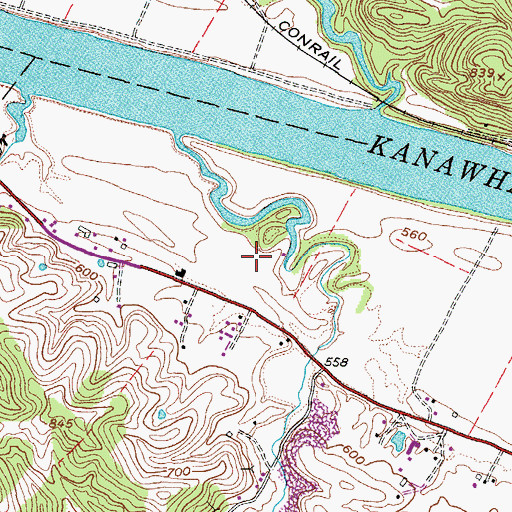 Topographic Map of WTGR-AM (Point Pleasant), WV