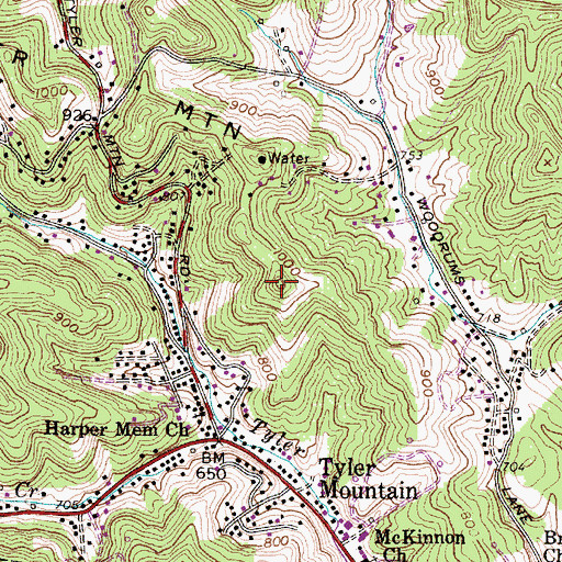 Topographic Map of WBES-FM (Dunbar), WV