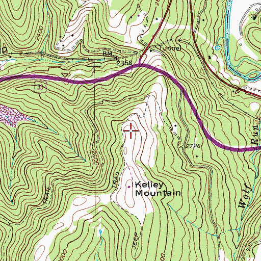 Topographic Map of WELK-FM (Elkins), WV