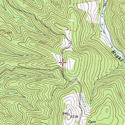 Topographic Map of WDNE-FM (Elkins), WV