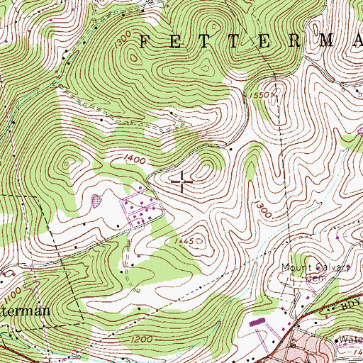 Topographic Map of WTBZ-FM (Grafton), WV