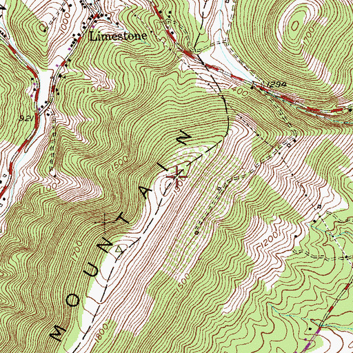 Topographic Map of WQZK-FM (Keyser), WV