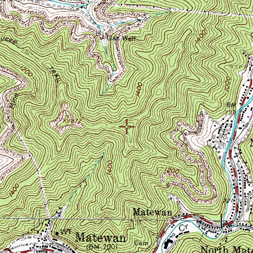 Topographic Map of WVKM-FM (Matewan), WV