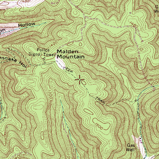 Topographic Map of WLZT-FM (Miami), WV