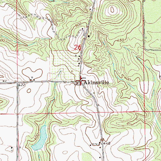 Topographic Map of Akinsville, AL