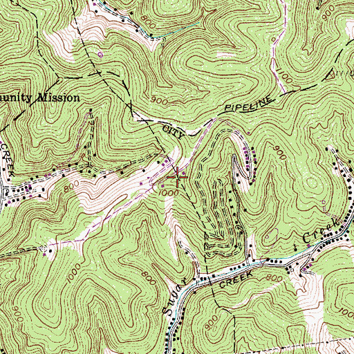 Topographic Map of WTUN-FM (Pocatalico), WV