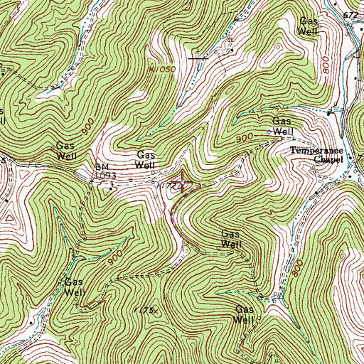 Topographic Map of WRZZ-FM (Ravenswood), WV
