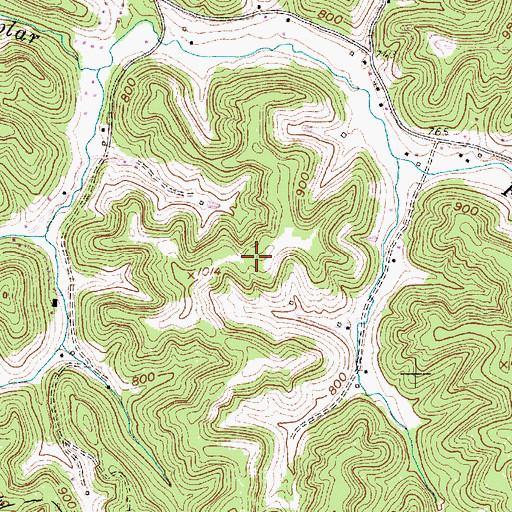 Topographic Map of WKLC-FM (Saint Albans), WV