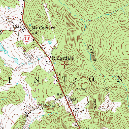 Topographic Map of WMQC-FM (Westover), WV