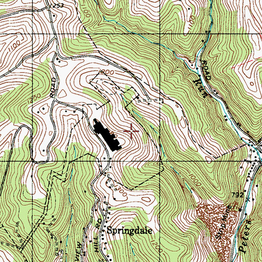 Topographic Map of WPHP-FM (Wheeling), WV