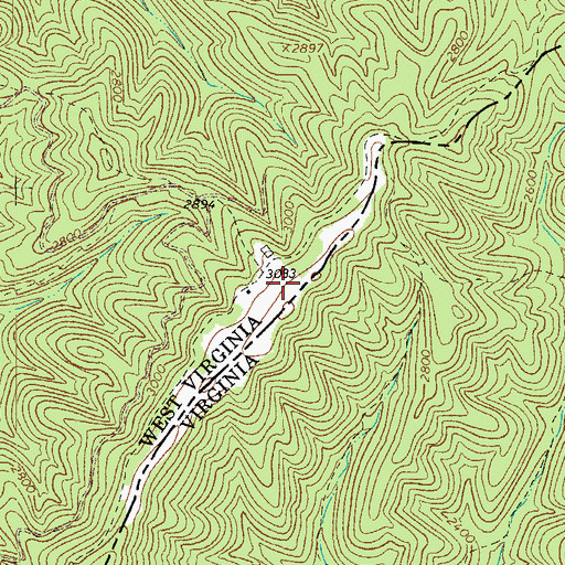 Topographic Map of WXMD-FM (White Sulphur Springs), WV