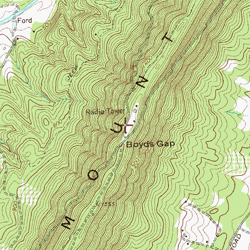 Topographic Map of WYVN-TV (Martinsburg), WV