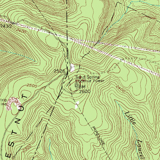 Topographic Map of WNPB-TV (Morgantown), WV