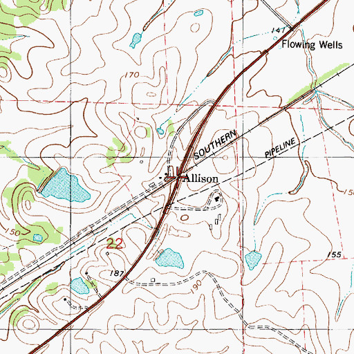 Topographic Map of Allison, AL