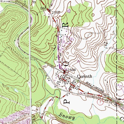 Topographic Map of Dayton Evans Spring, WV