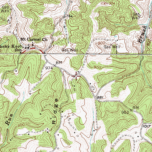 Topographic Map of Aplin (historical), WV
