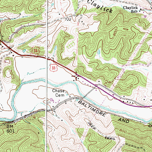 Topographic Map of Batchel Chapel (historical), WV