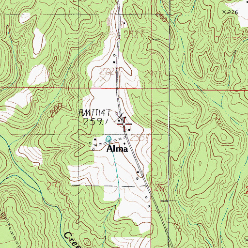Topographic Map of Alma, AL