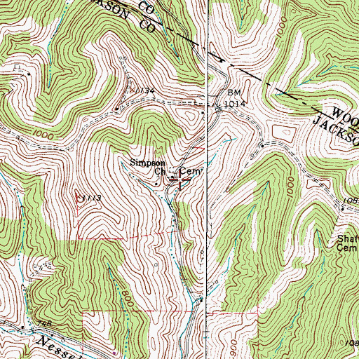 Topographic Map of Beatysville School (historical), WV