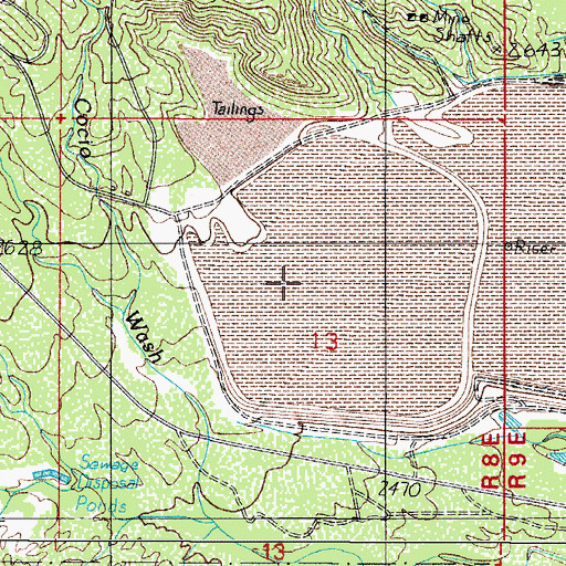 Topographic Map of Silver Bell Tailings Pond, AZ