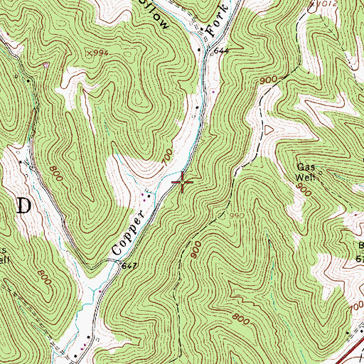Topographic Map of Copper Fork School (historical), WV