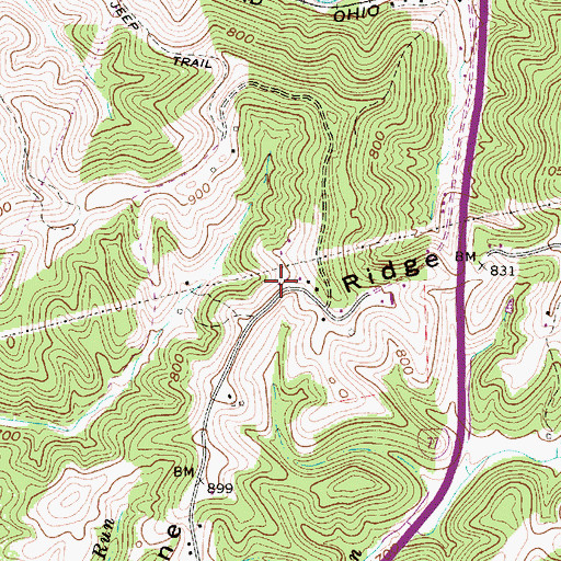 Topographic Map of Echo Schoolhouse (historical), WV