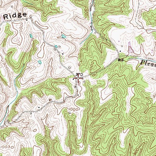 Topographic Map of Edgar (historical), WV