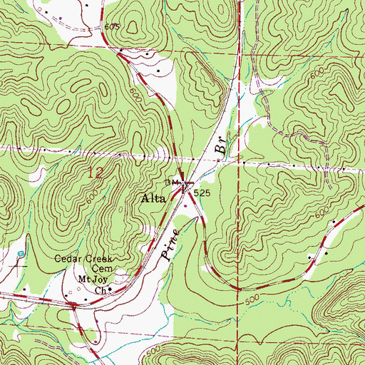 Topographic Map of Alta, AL