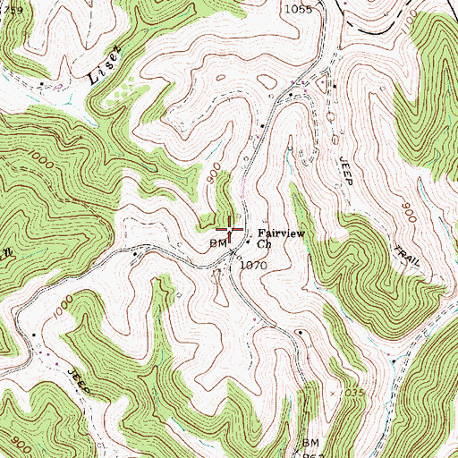 Topographic Map of Fairview School (historical), WV