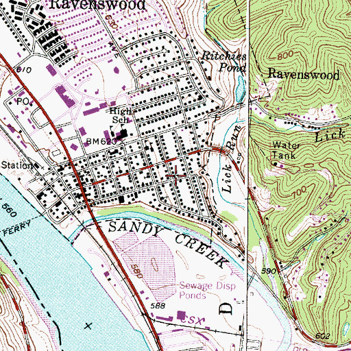 Topographic Map of First Christian Church, WV