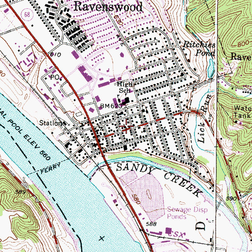 Topographic Map of Grace Episcopal Church, WV