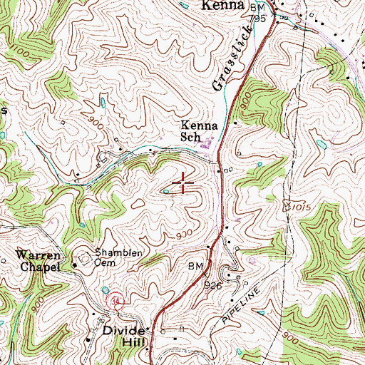 Topographic Map of Interchange 124, WV