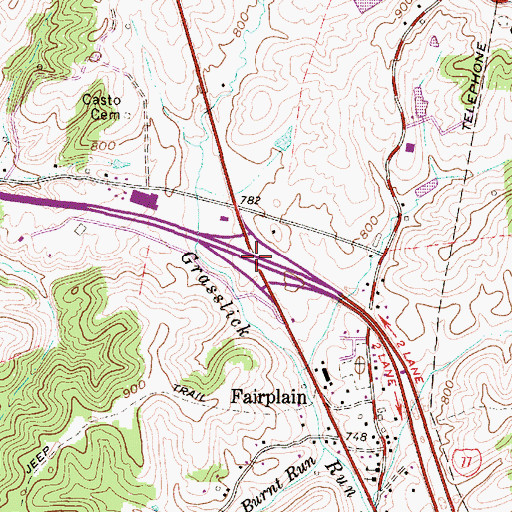 Topographic Map of Interchange 132, WV