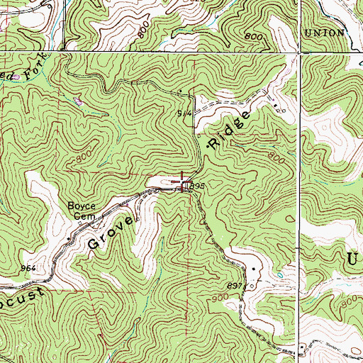 Topographic Map of Locust Grove School (historical), WV