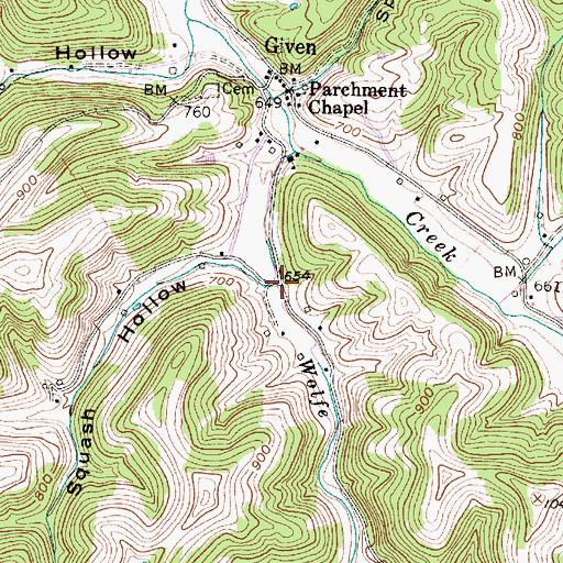 Topographic Map of McCumber Run, WV