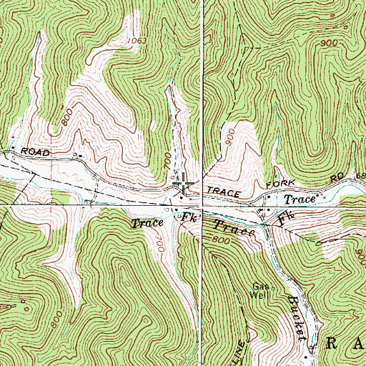 Topographic Map of Middle Trace School (historical), WV