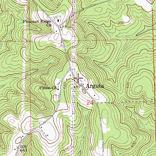 Topographic Map of Arguta, AL