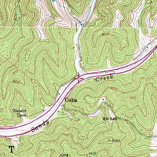Topographic Map of Negro Run, WV