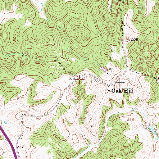 Topographic Map of Oak Hill Church (historical), WV