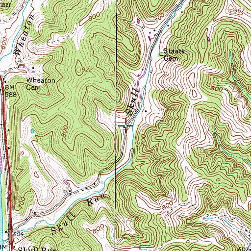 Topographic Map of Ona School (historical), WV