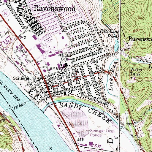 Topographic Map of Our Saviour Evangelical Lutheran Church, WV