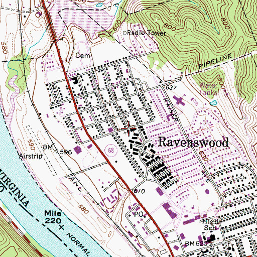 Topographic Map of Praise Cathedral, WV