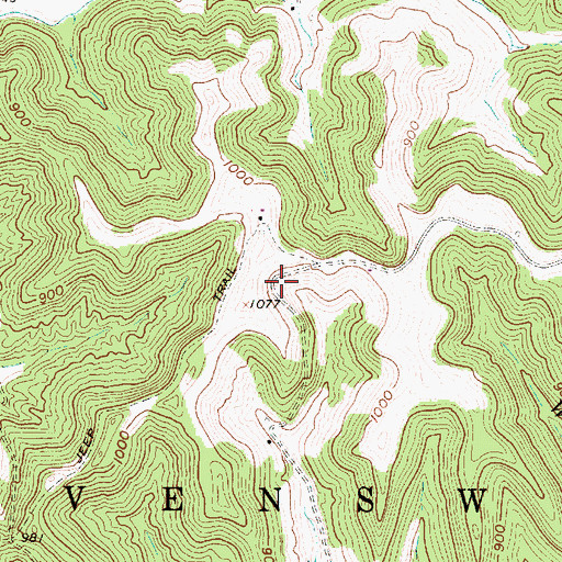 Topographic Map of Red Rose School (historical), WV
