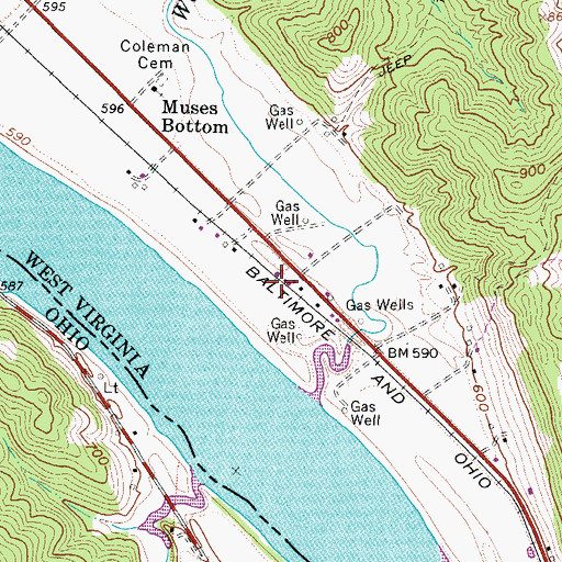 Topographic Map of Runkle (historical), WV